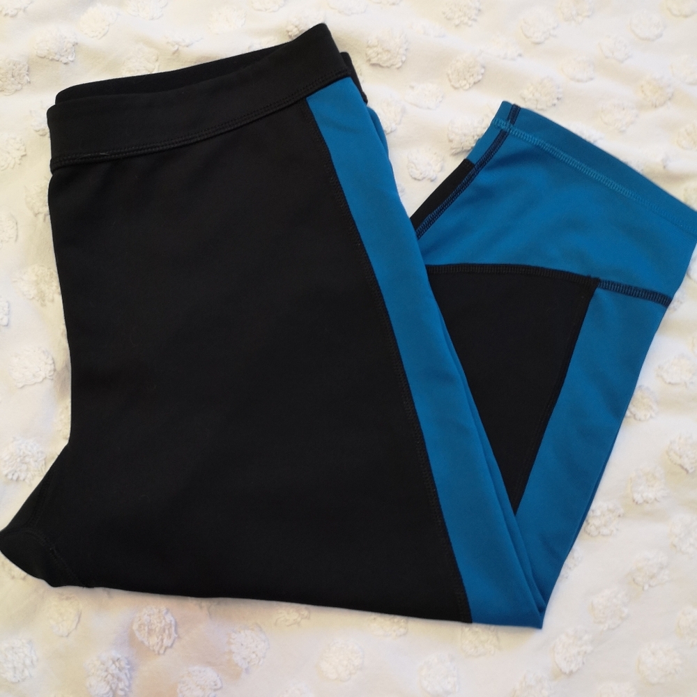 Adidas Black/Blue Techfit Size XL Leggings